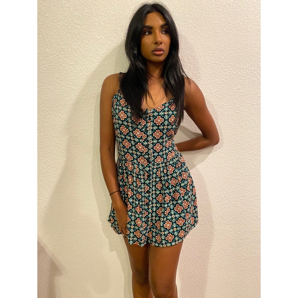 AmericanRag Geometric Print Romper Dress